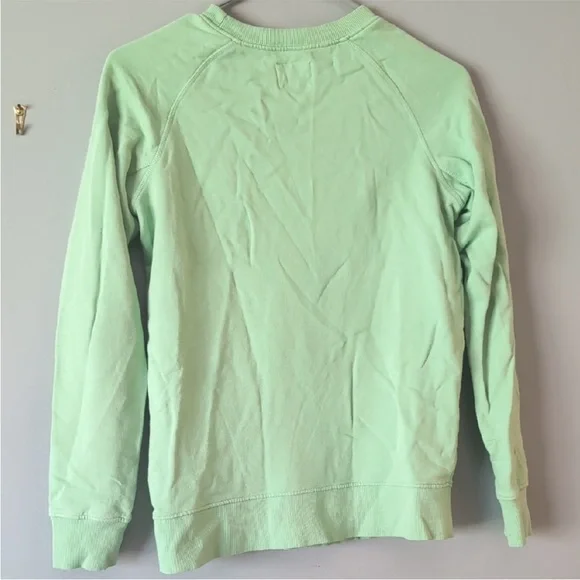 Pact Mint Green Crewneck Sweater Neon Green XS 100% Organic Cotton Pullover - Picture 8 of 8